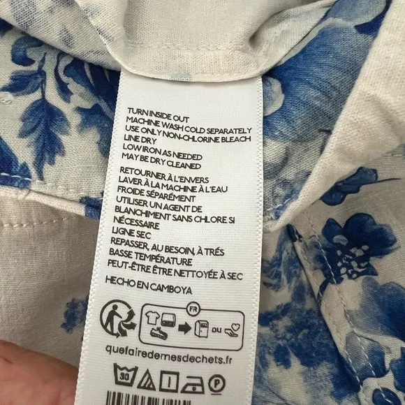 Maeve Blue Floral Cropped Pants - Picture 8 of 11